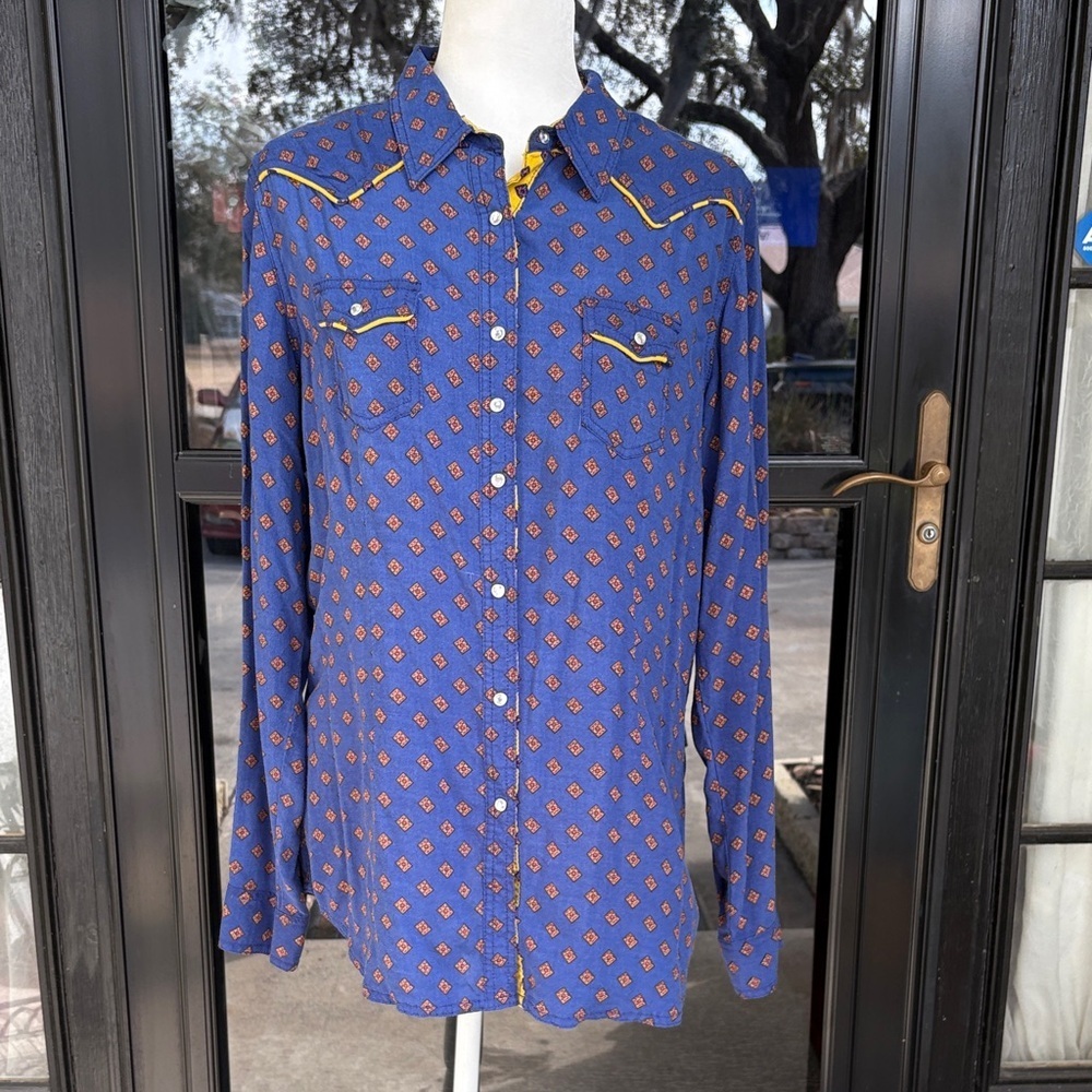 Rock 47 by Wrangler Women’s Snap Button Cowgirl Western Shirt 🤠
